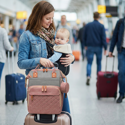 3-in-1 Travel Diaper Backpack with Foldable Baby Bed – Perfect for On-the-Go Parents