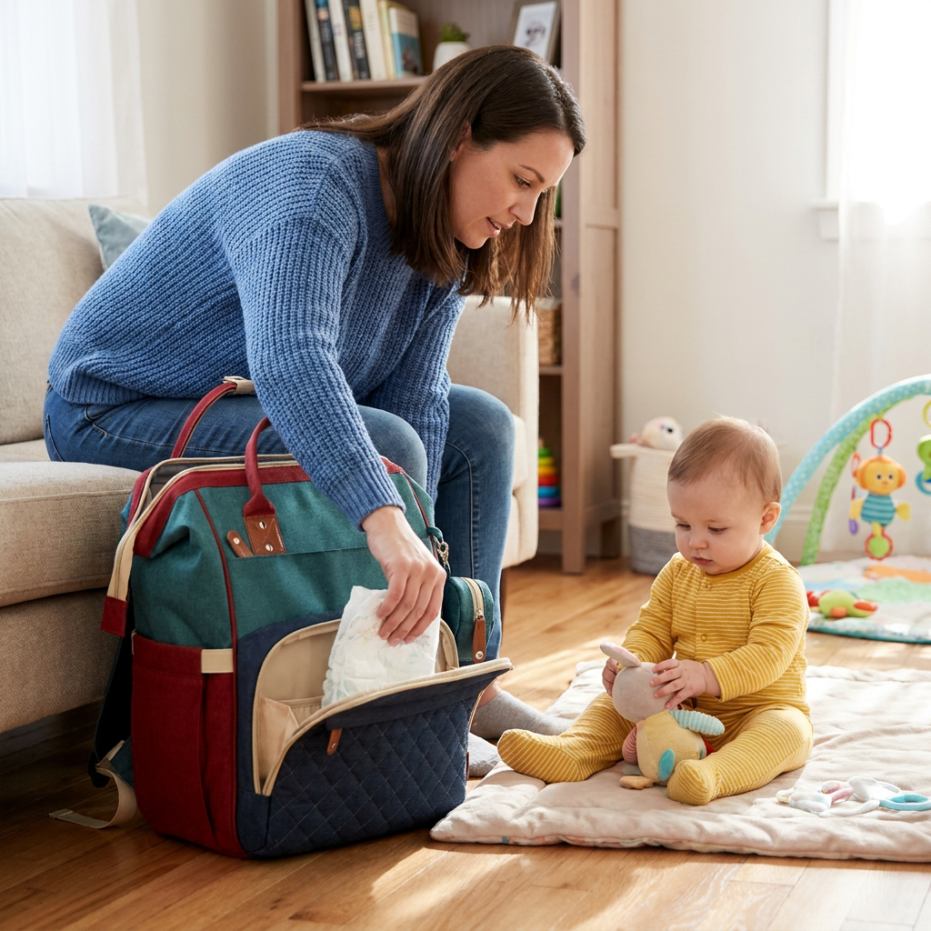 3-in-1 Travel Diaper Backpack with Foldable Baby Bed – Perfect for On-the-Go Parents