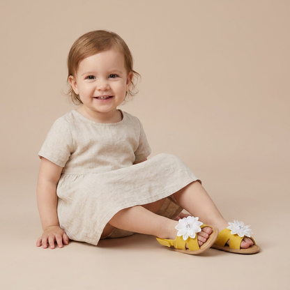Chiffon Flower Flat Sandals