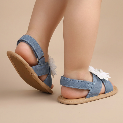 Flower Bow Slingback Sandals