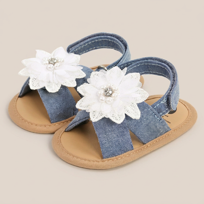 Flower Bow Slingback Sandals