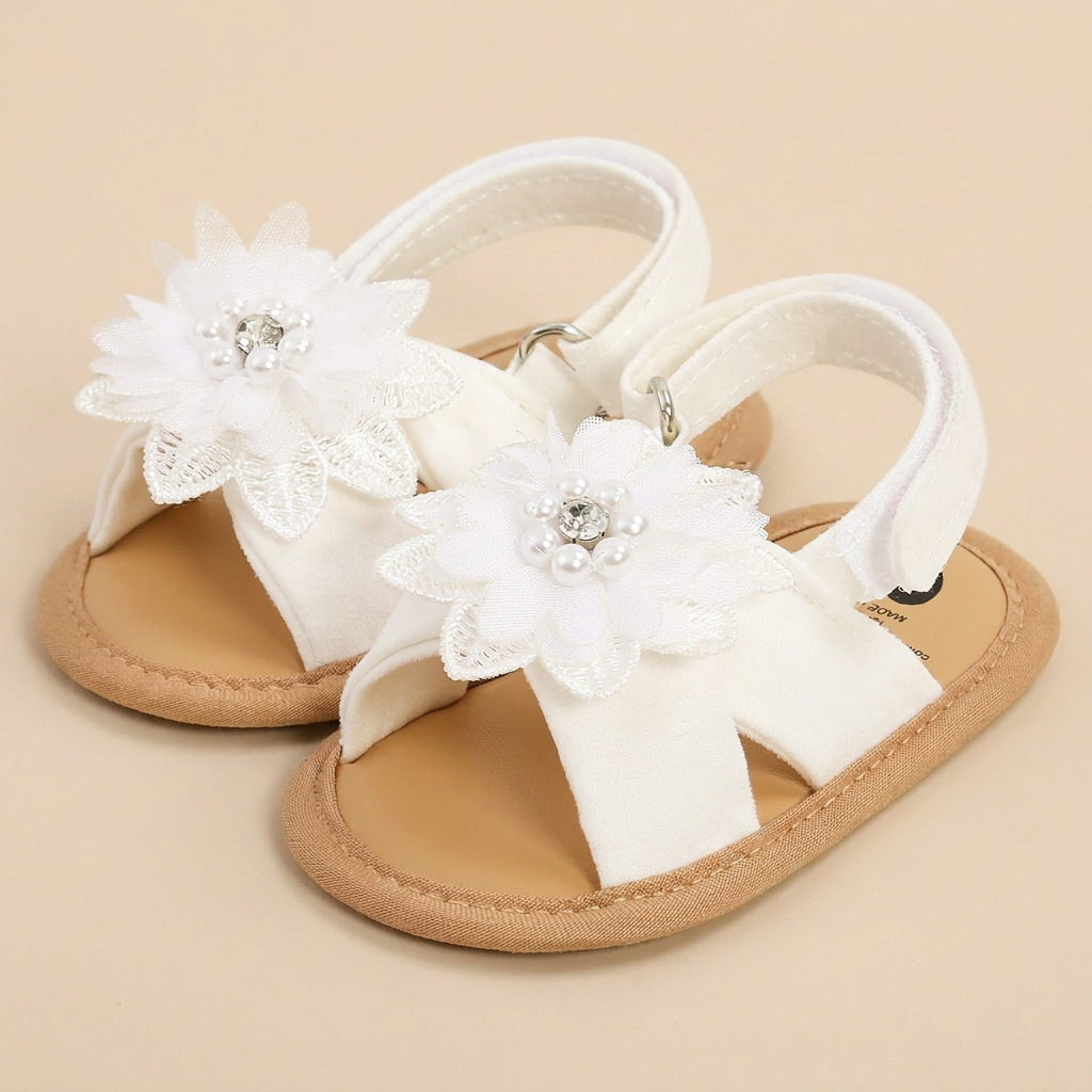 Flower Bow Slingback Sandals