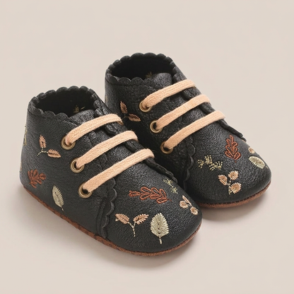 Leaf Print Lace-Up Sneaker Shoes