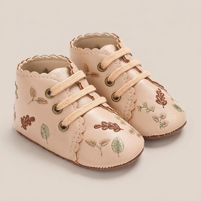 Leaf Print Lace-Up Sneaker Shoes