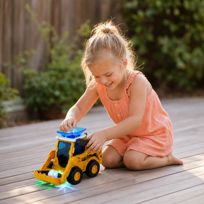 Musical Light-Up Excavator Toy with Continuous Ball Scooping Action