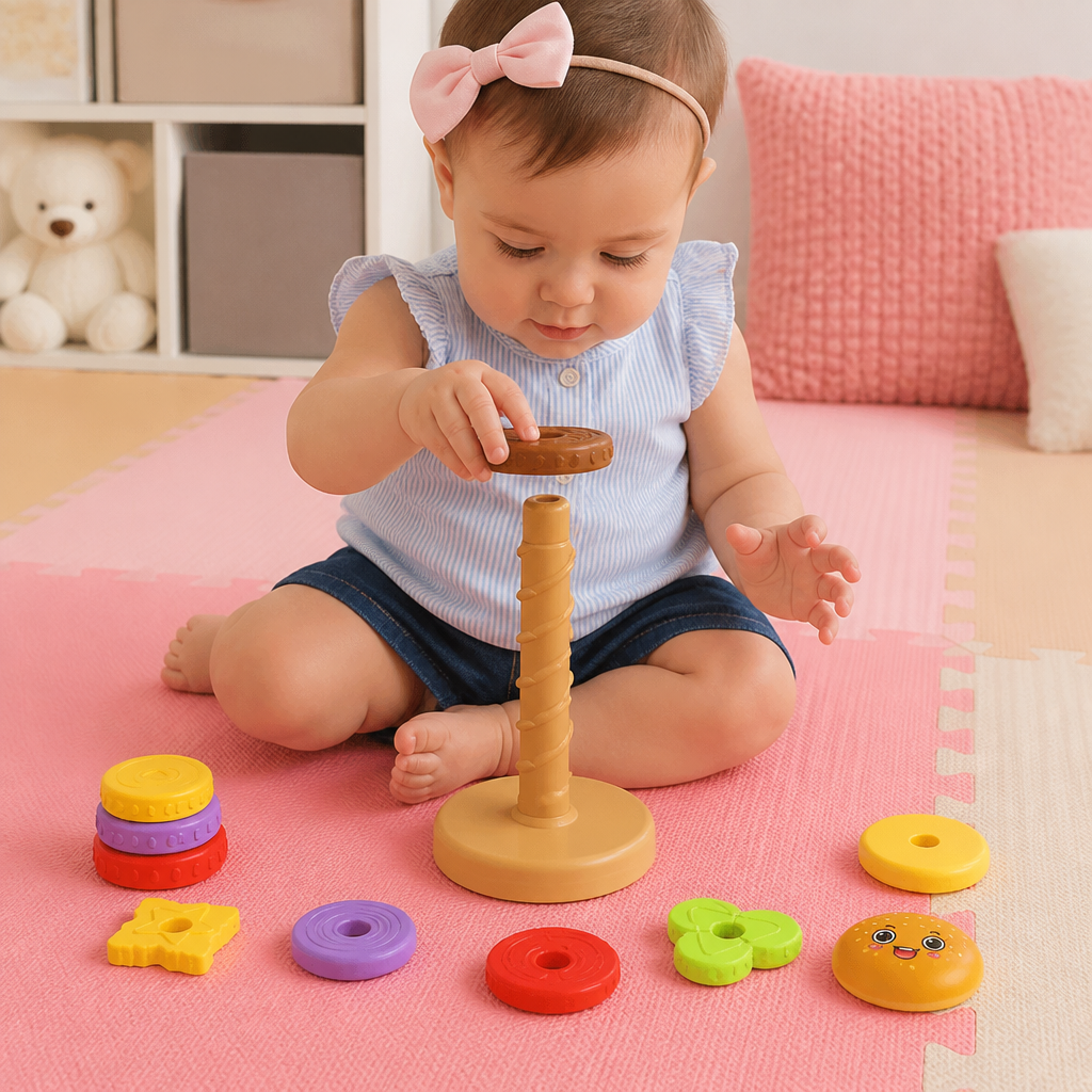 Interactive Rotating Burger Stacking Puzzle