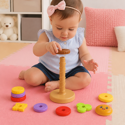 Interactive Rotating Burger Stacking Puzzle