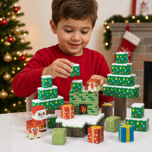 54-Piece Christmas Magnetic Building Blocks Set for Kids