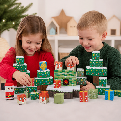 54-Piece Christmas Magnetic Building Blocks Set for Kids