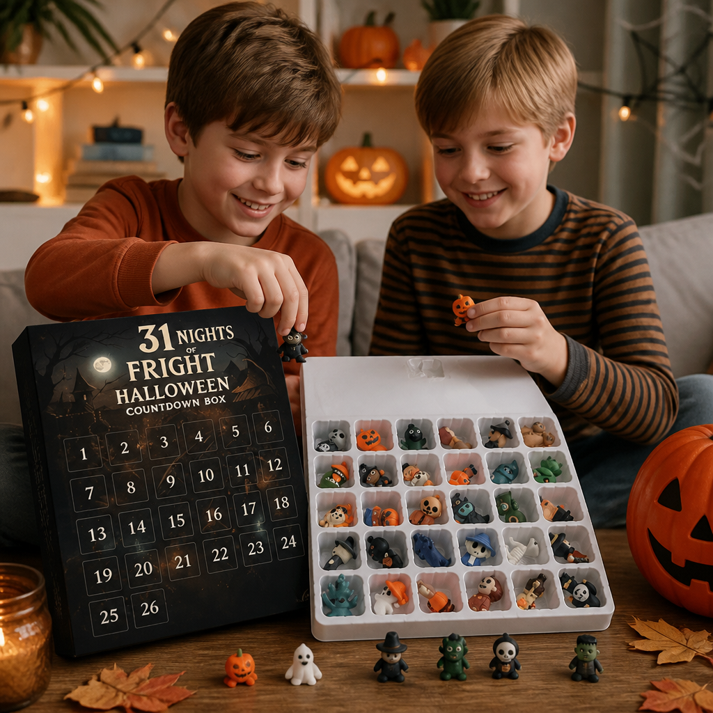 Halloween Countdown Calendar with Surprise Horror Mini Figures & Charms