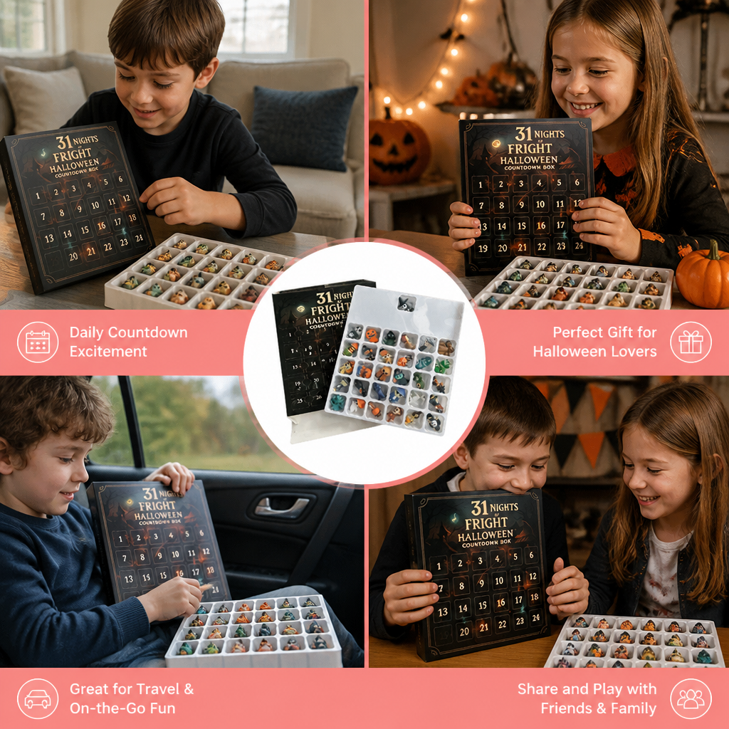 Halloween Countdown Calendar with Surprise Horror Mini Figures & Charms