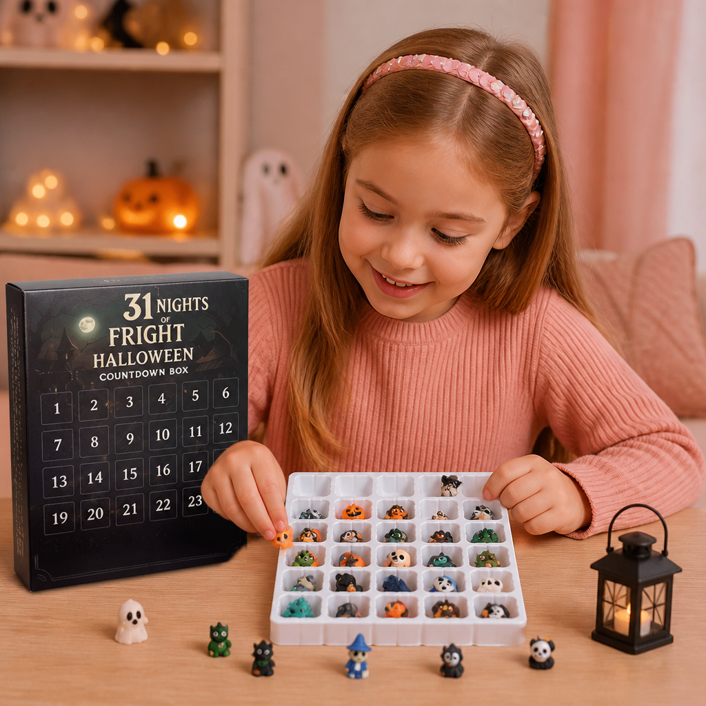 Halloween Countdown Calendar with Surprise Horror Mini Figures & Charms