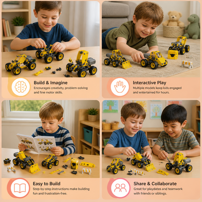 10-in-1 Creative Electric Construction Truck Building Set for Kids