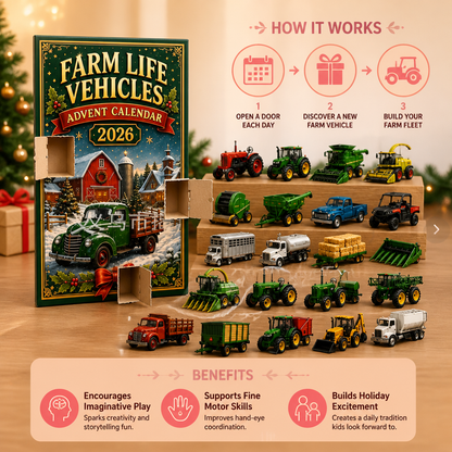 24-Day Farm Vehicles Christmas Advent Calendar