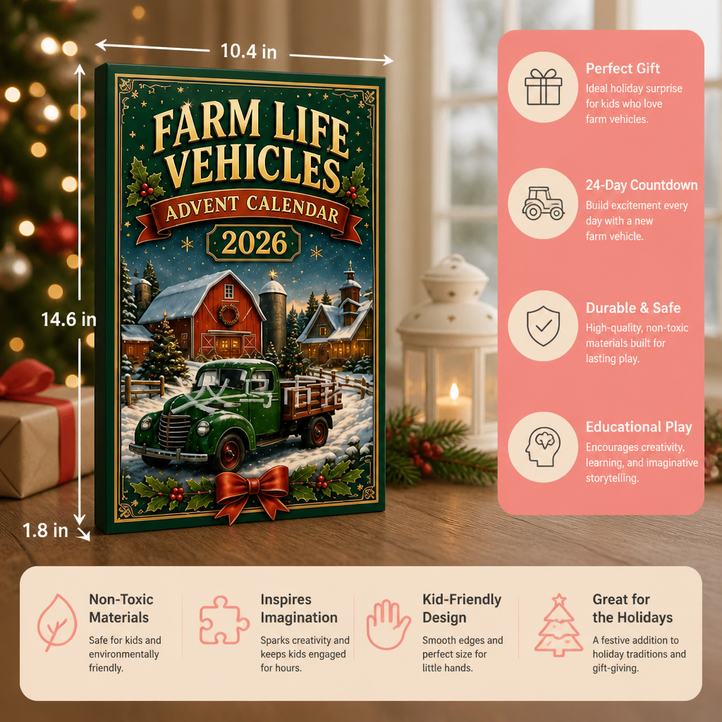 24-Day Farm Vehicles Christmas Advent Calendar