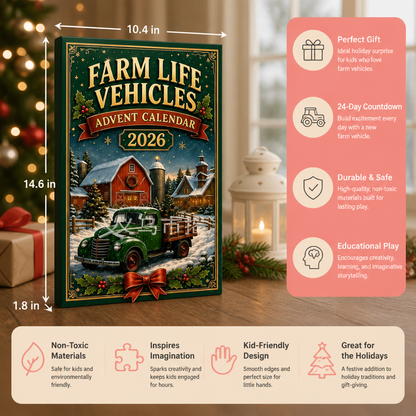 24-Day Farm Vehicles Christmas Advent Calendar