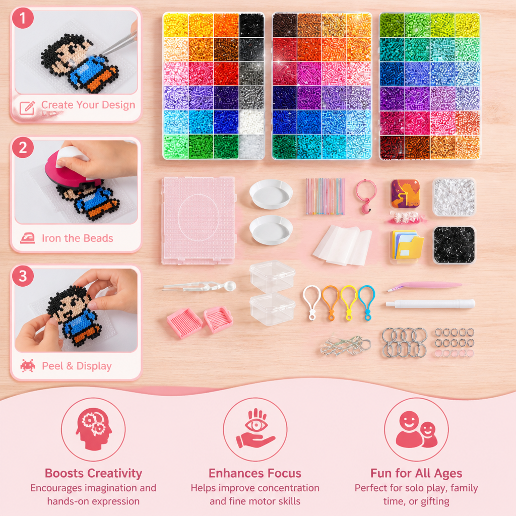 Premium Fuse Beads Set with Crafting Tools – DIY Arts & Crafts Kit