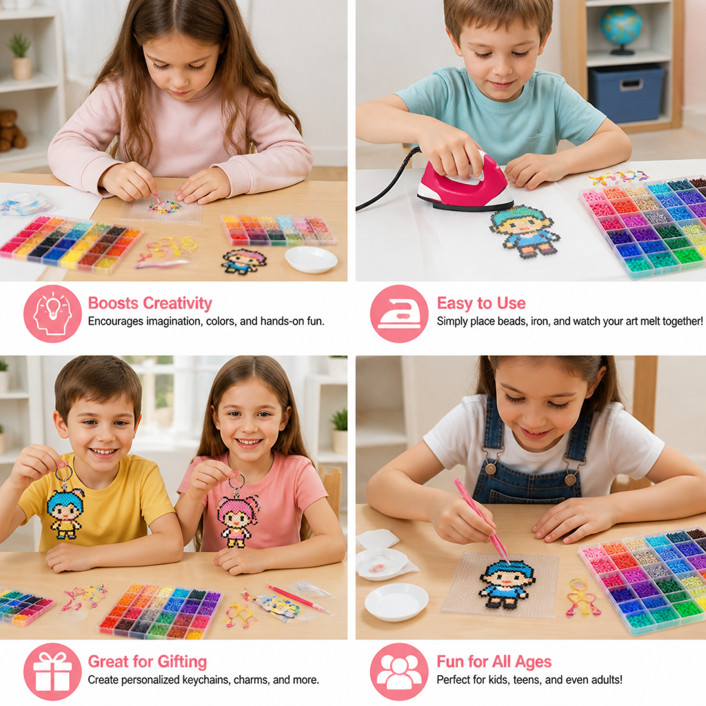 Premium Fuse Beads Set with Crafting Tools – DIY Arts & Crafts Kit