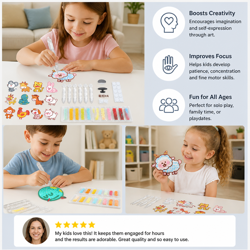 DIY Dot Bead Sticker Art Kit for Kids