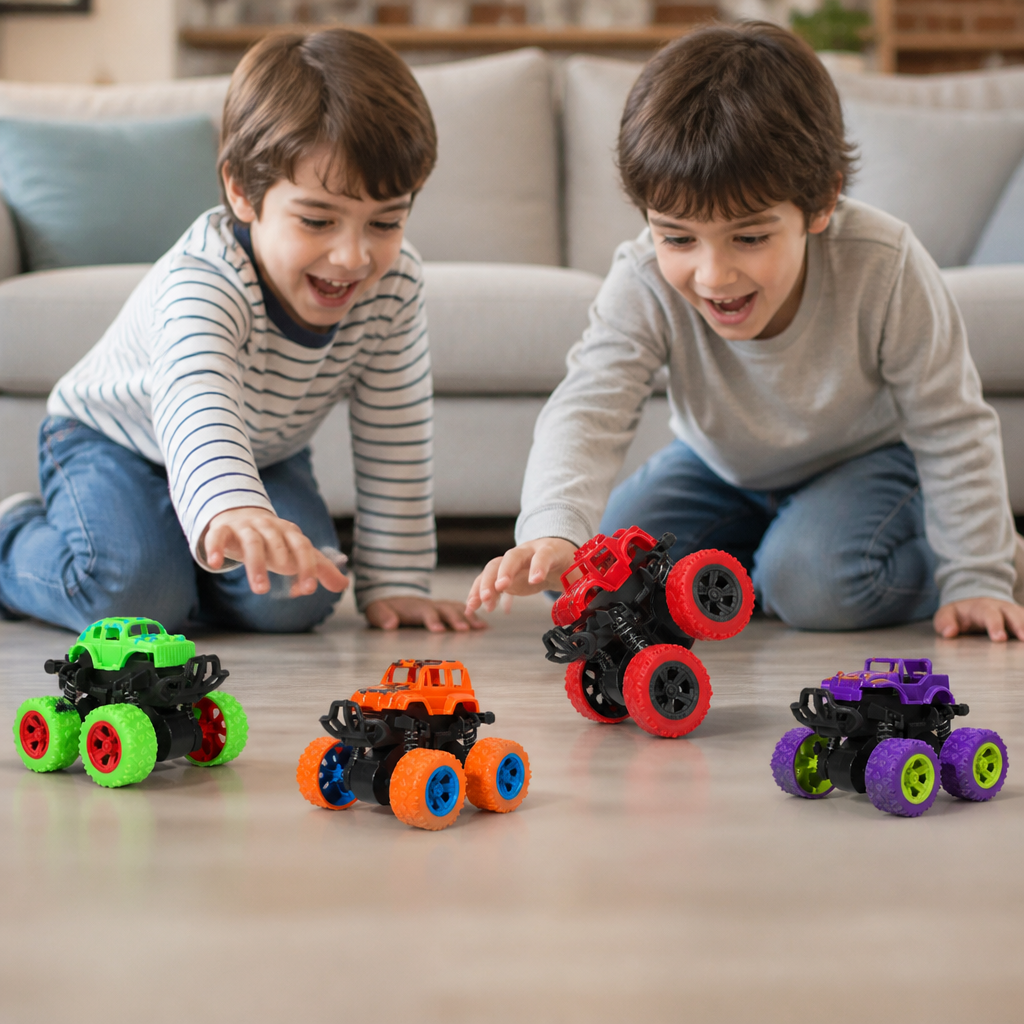 Friction-Powered Monster Truck Stunt Car for Kids