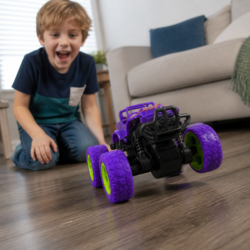 Friction-Powered Monster Truck Stunt Car for Kids