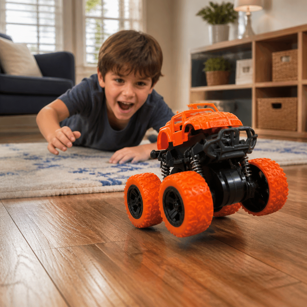 Friction-Powered Monster Truck Stunt Car for Kids