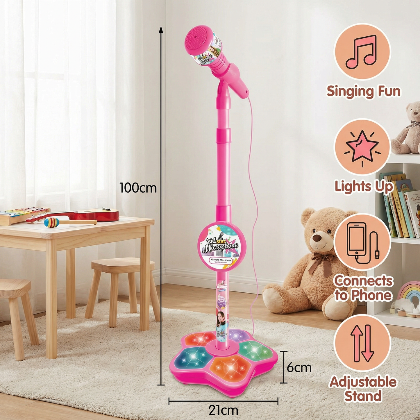 Kids Karaoke Machine with Microphone Stand – Singing Fun Set
