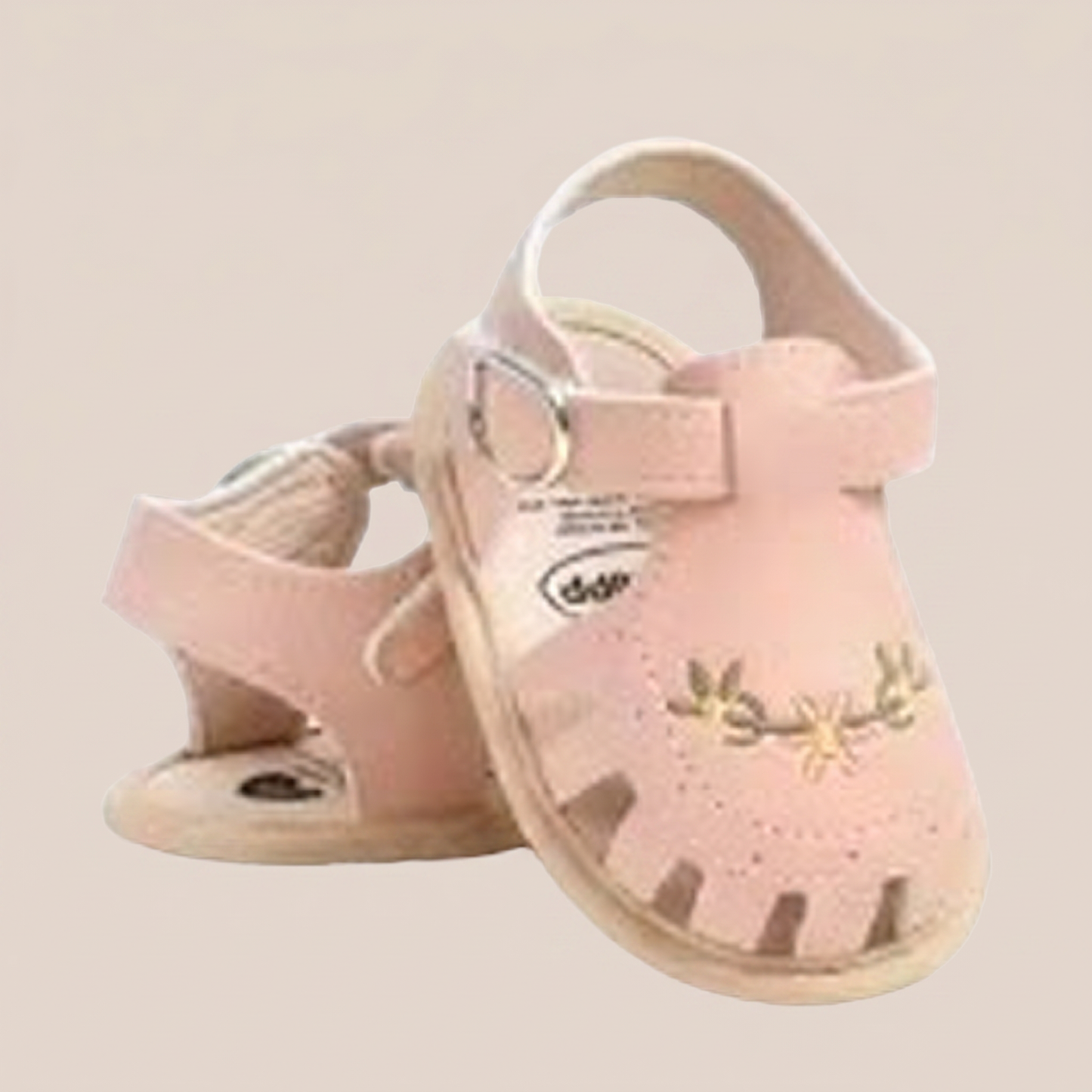 Embroidered Floral Closed-Toe Sandals