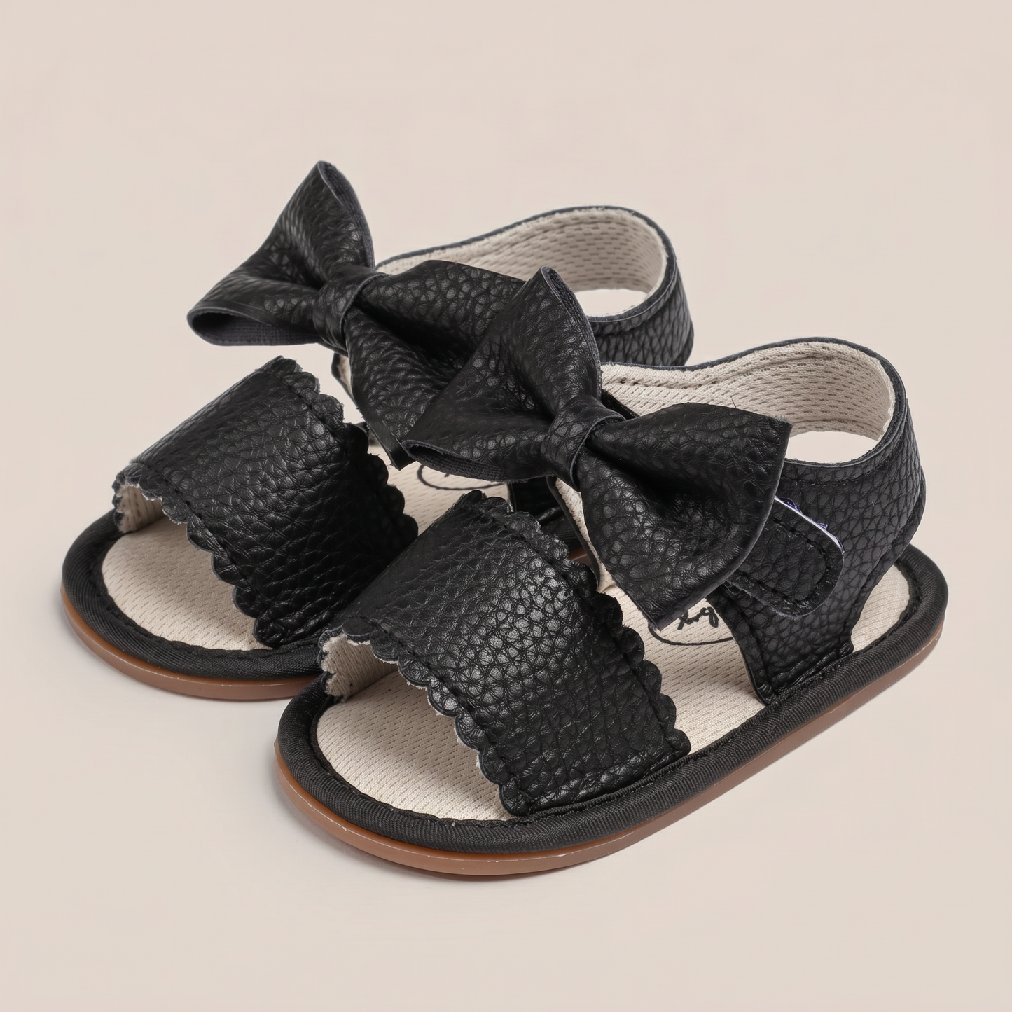 Peep-Toe Bow Slingback Sandals