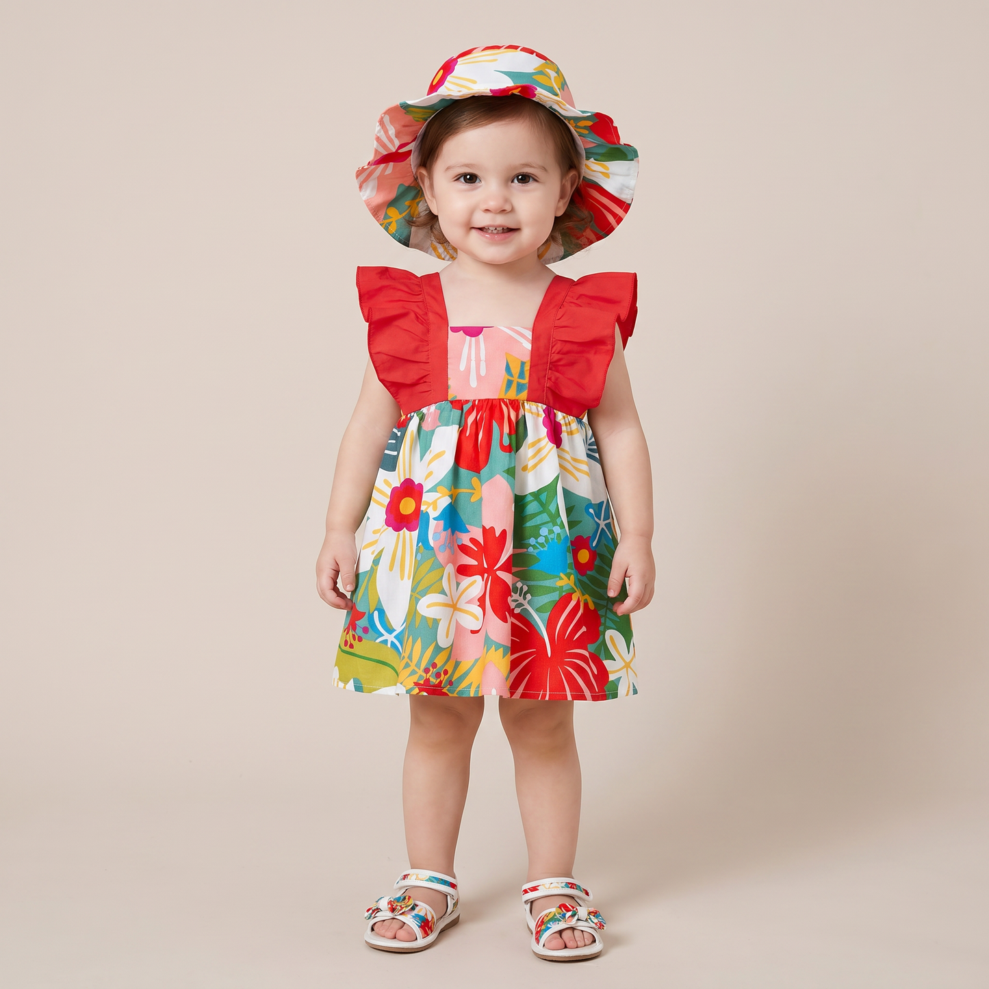 Tropical Bloom Dress Set & Hat
