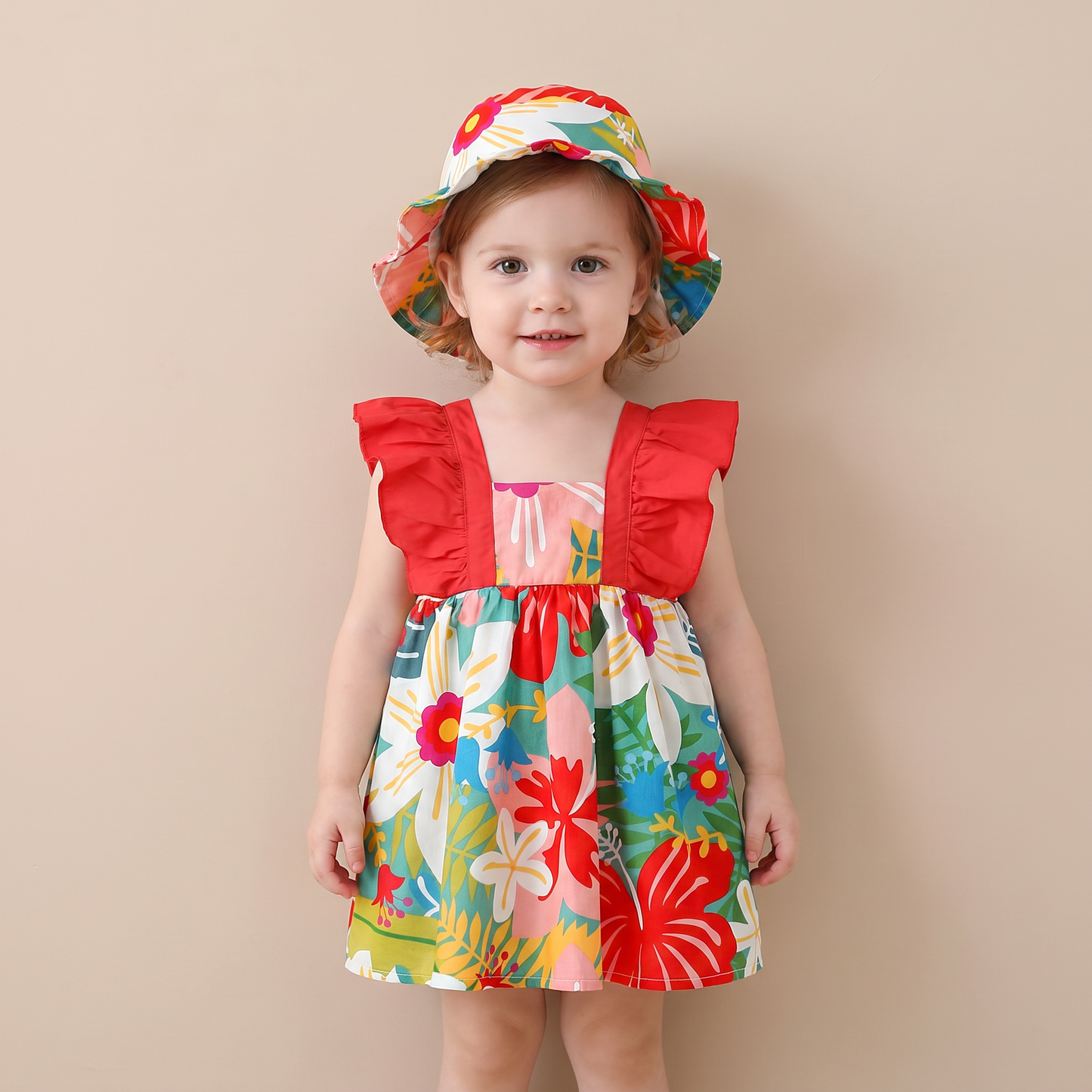 Tropical Bloom Dress Set & Hat