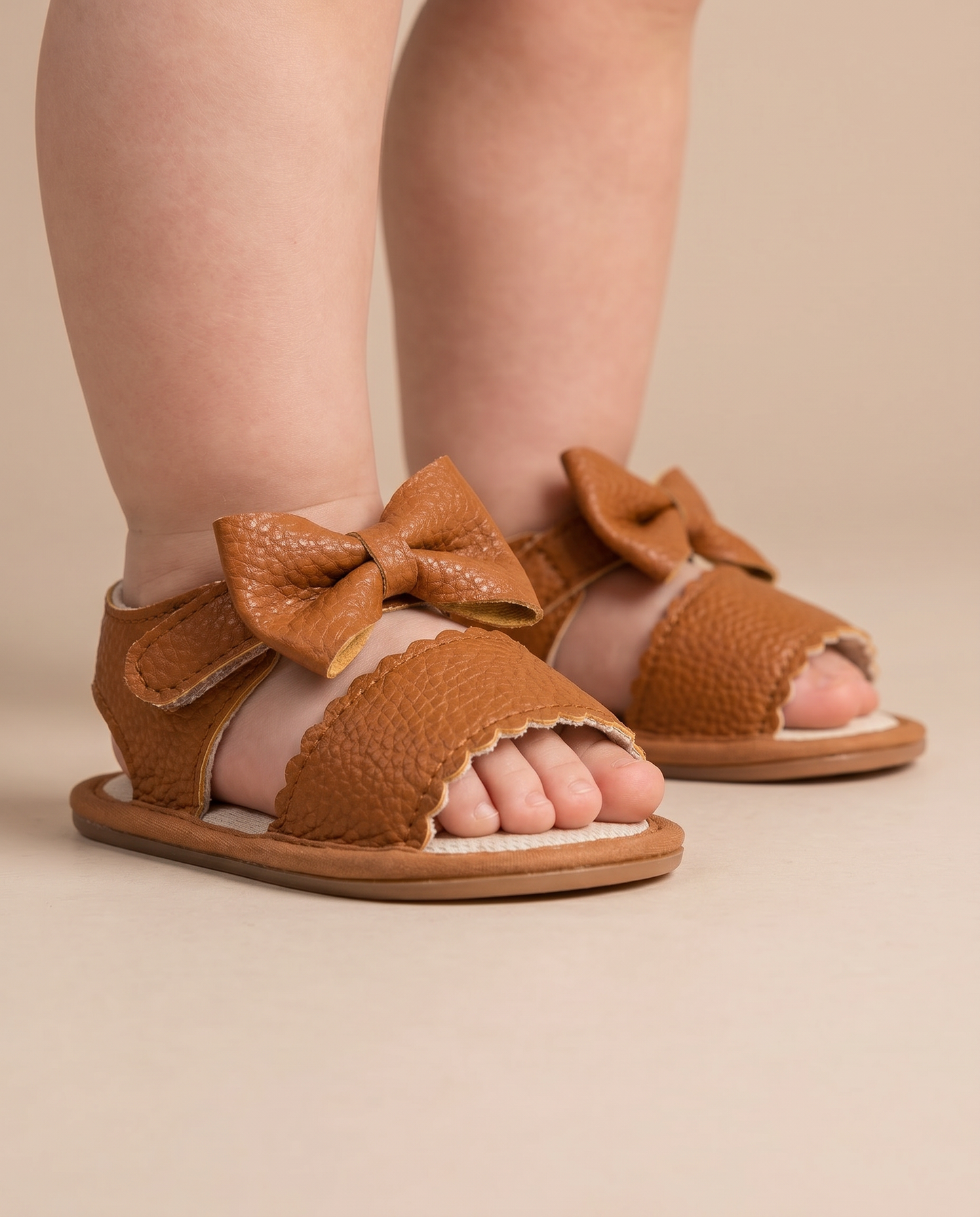 Peep-Toe Bow Slingback Sandals