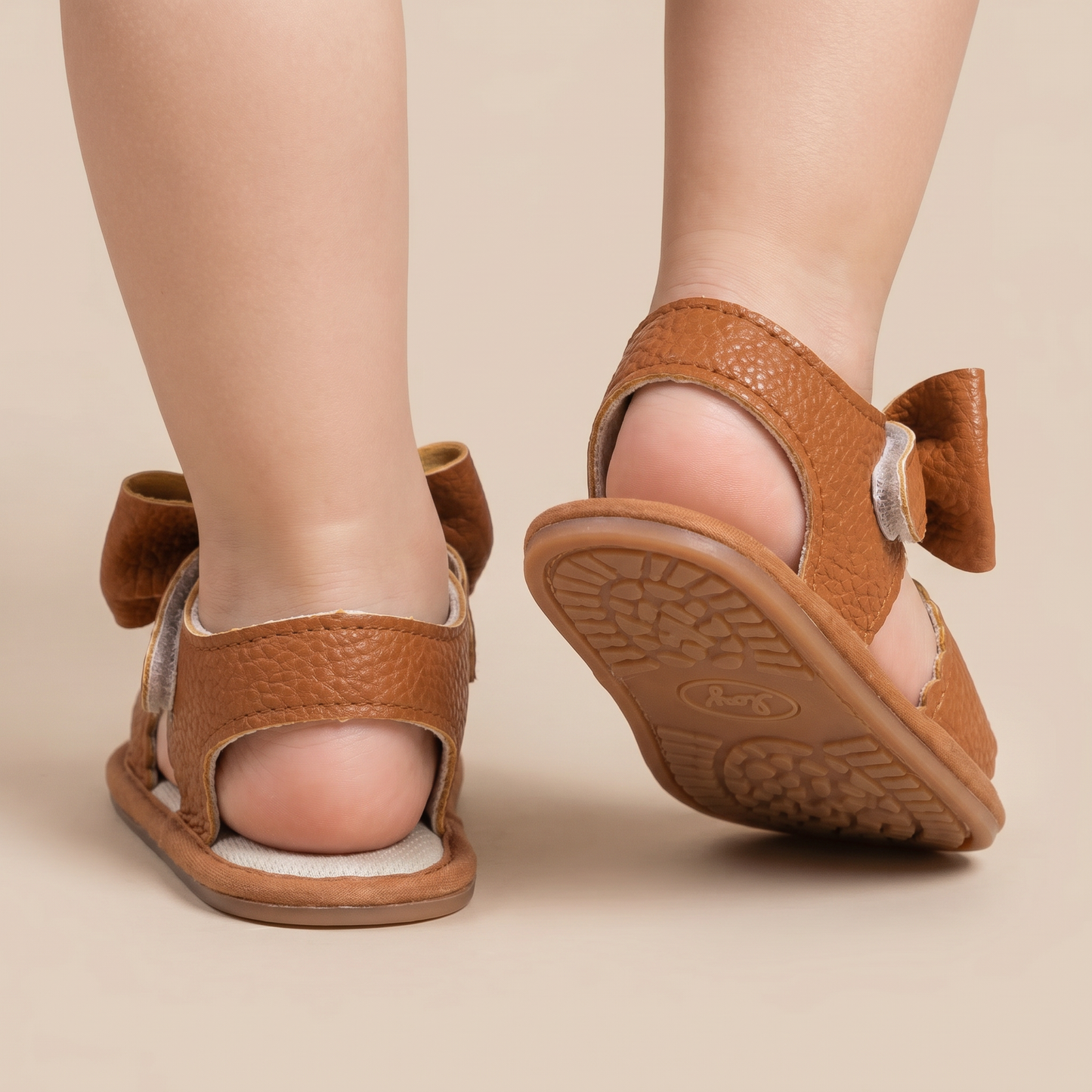 Peep-Toe Bow Slingback Sandals