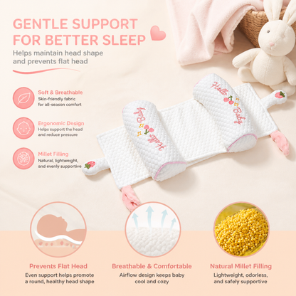 Adjustable Baby Head Shaping Pillow with Millet Filling