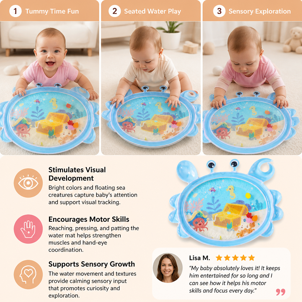 2in1 Interactive Tummy Time Toy & Play Mat