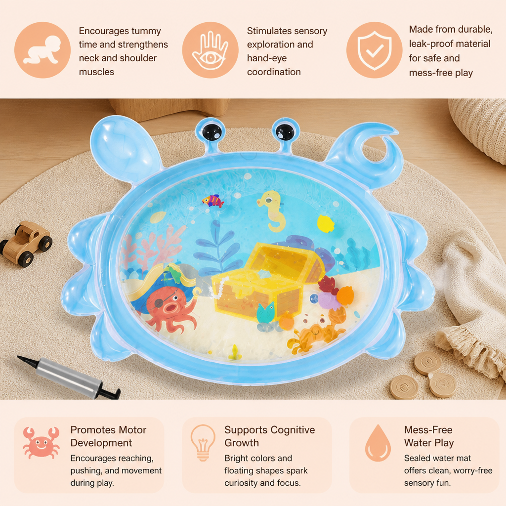 2in1 Interactive Tummy Time Toy & Play Mat