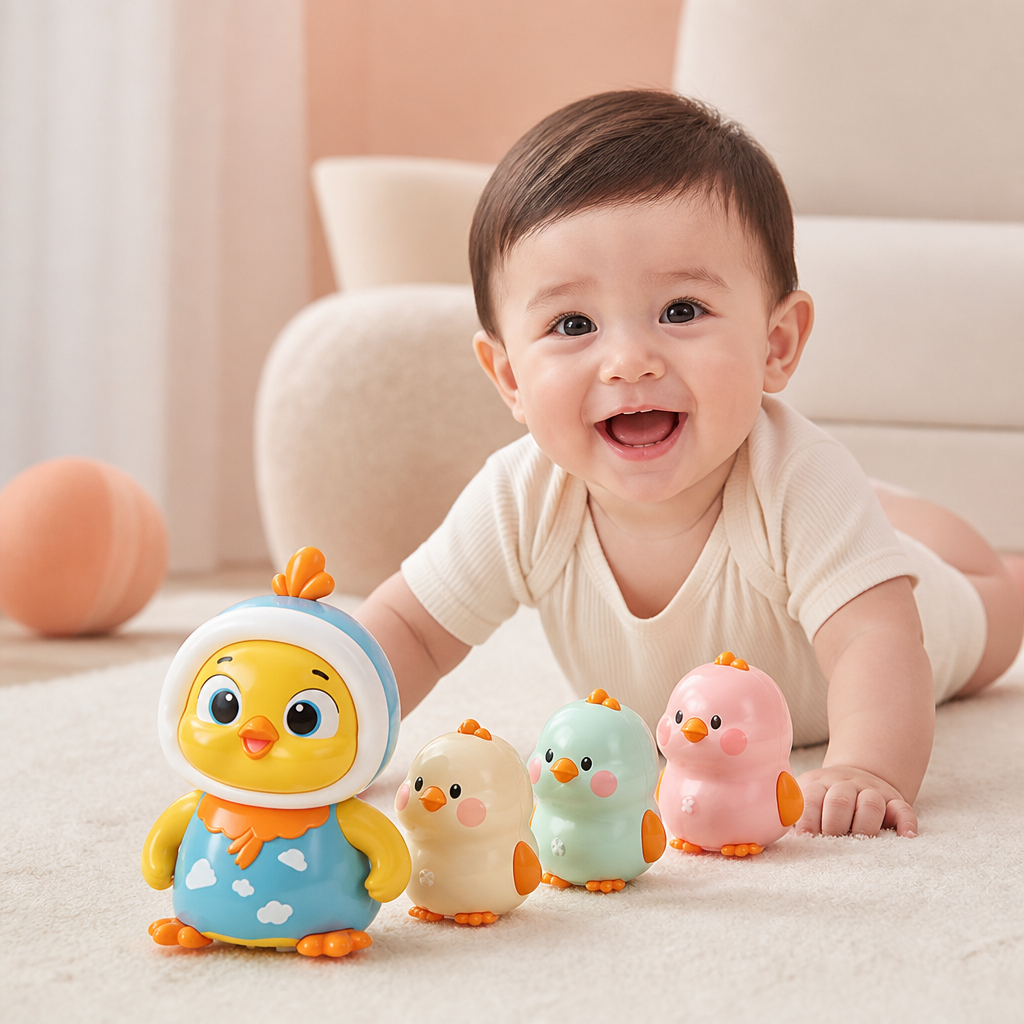 Wobbling Chicken Tummy-Time Toy
