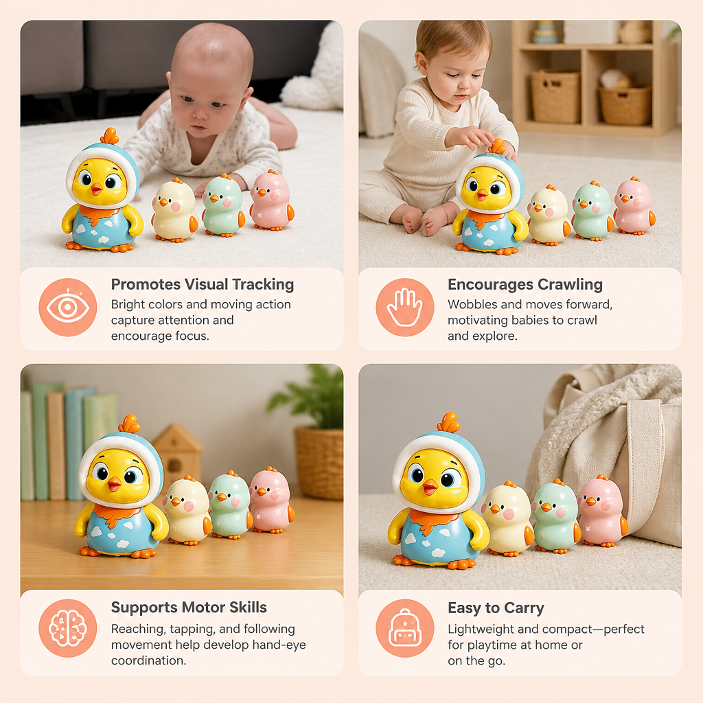Wobbling Chicken Tummy-Time Toy