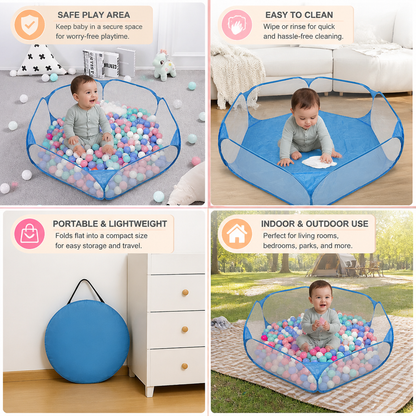 Portable Pop-Up Baby Playpen Tent for Toddlers
