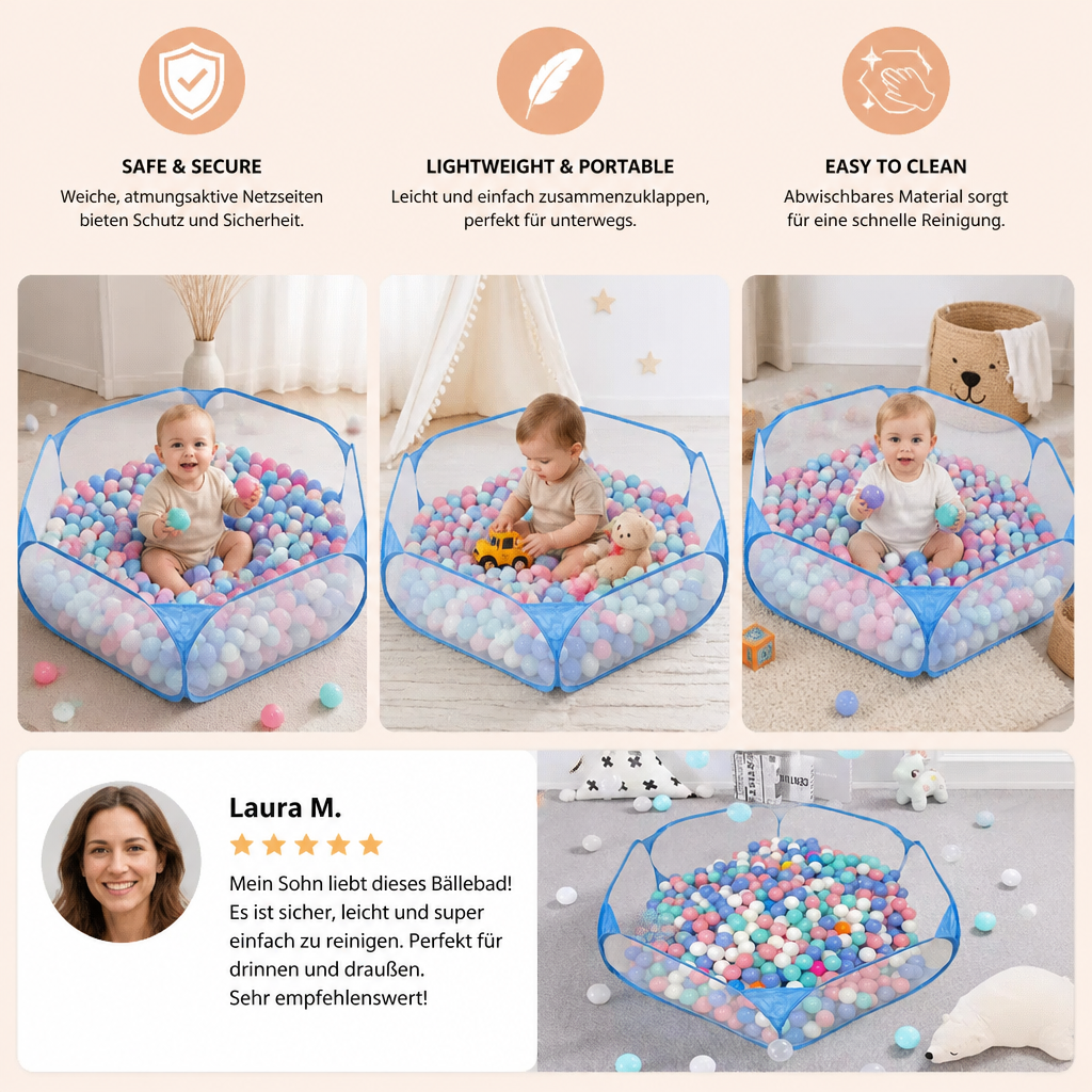 Portable Pop-Up Baby Playpen Tent for Toddlers