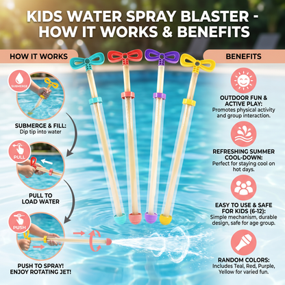 Kids Water Spray Blaster – Handheld Pull Spray Toy for Outdoor Fun