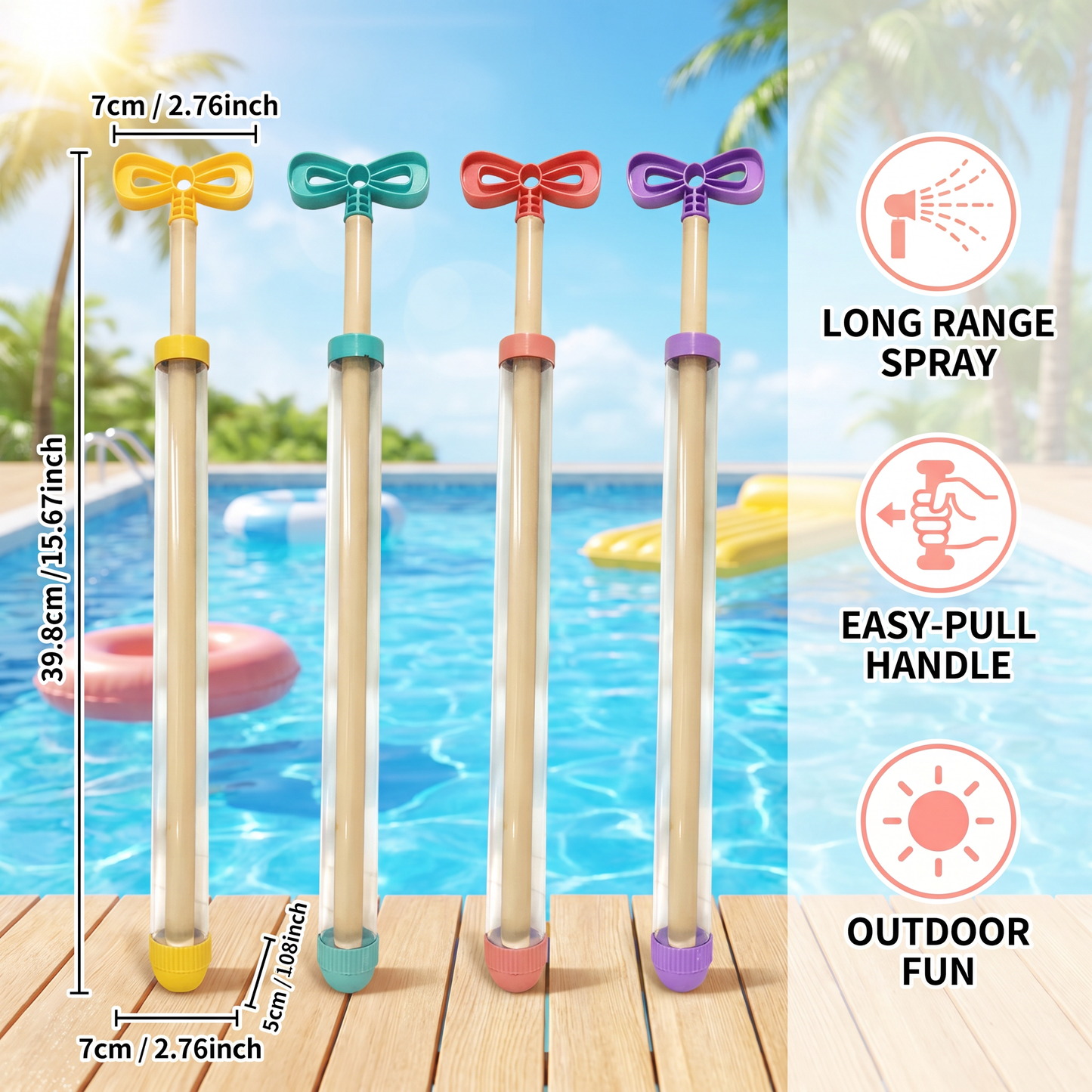 Kids Water Spray Blaster – Handheld Pull Spray Toy for Outdoor Fun