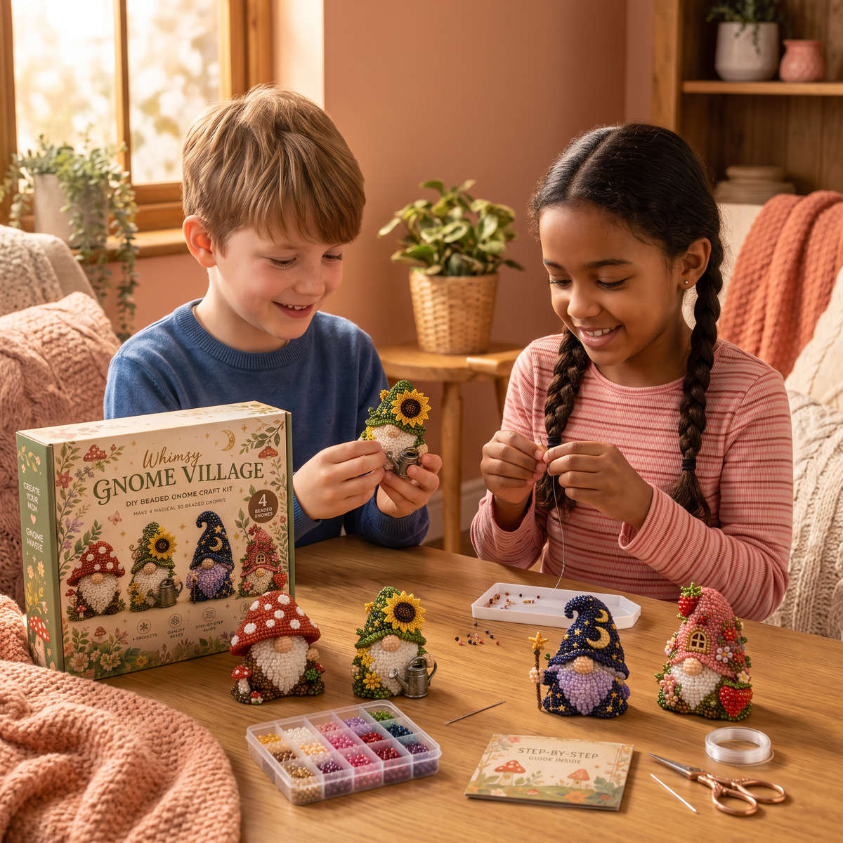 3D Beaded Animal Craft Kit – DIY Mini Bead Art Set for Beginners
