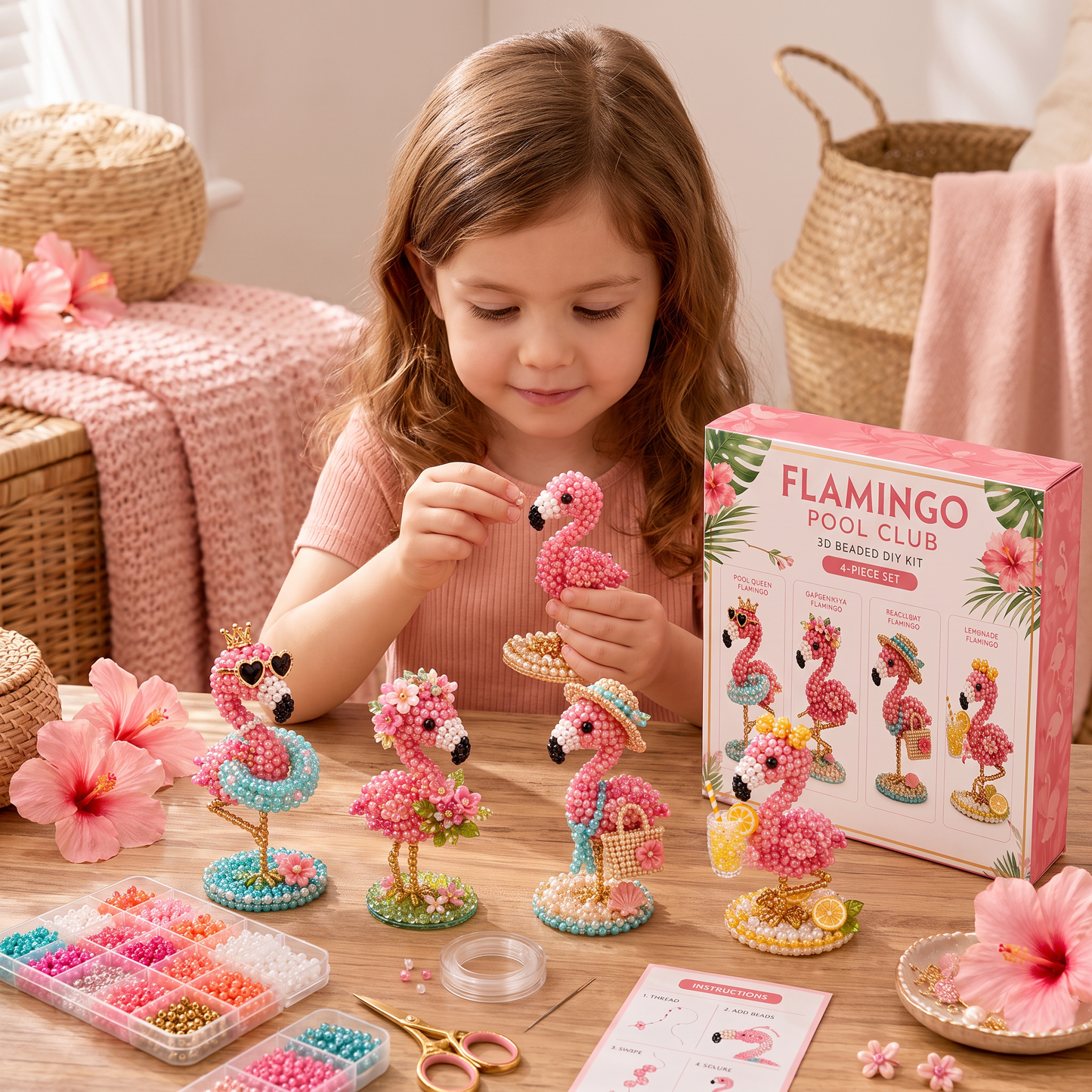 3D Beaded Animal Craft Kit – DIY Mini Bead Art Set for Beginners