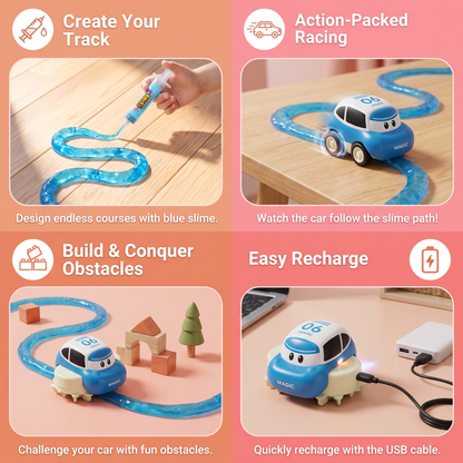 Magic Slime Race Track Set – DIY Electric Car Adventure