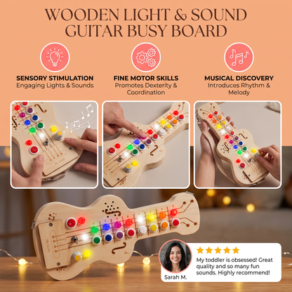 Wooden Light & Sound Guitar Busy Board