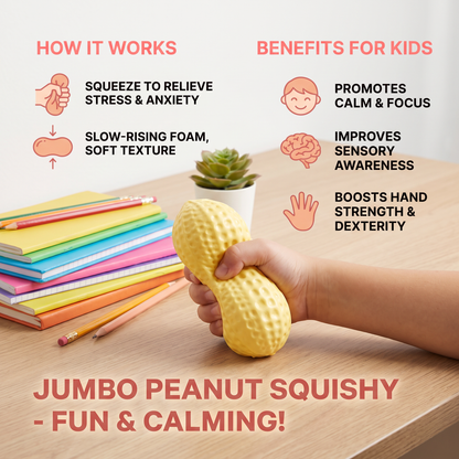 Jumbo Peanut Squishy Stress Toy
