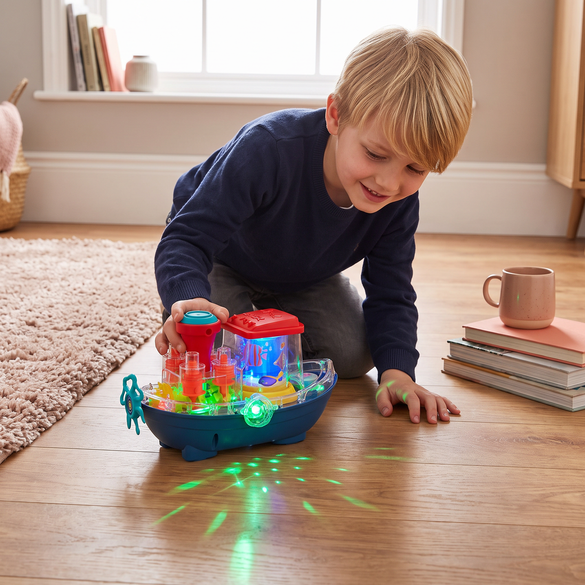 Light-Up Gear Boat – Musical Electric Toy Boat for Kids