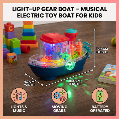 Light-Up Gear Boat – Musical Electric Toy Boat for Kids