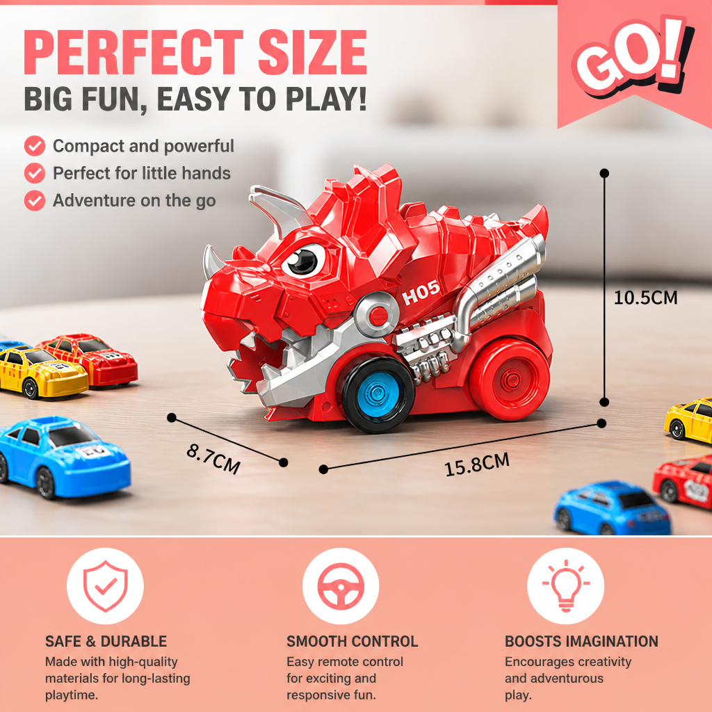 Remote Control Dino Car Chomper Truck